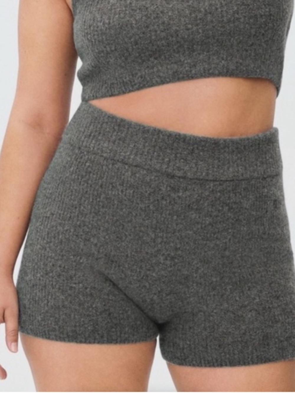 Everlane The Cozy-Stretch Wool Blend Shorts Charcoal Gray Size Large Lounge Cozy